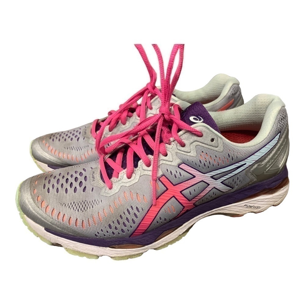 ASICS Gel Kayano 23 Running Shoes Gray Pink Stability Sneakers Women’s 9